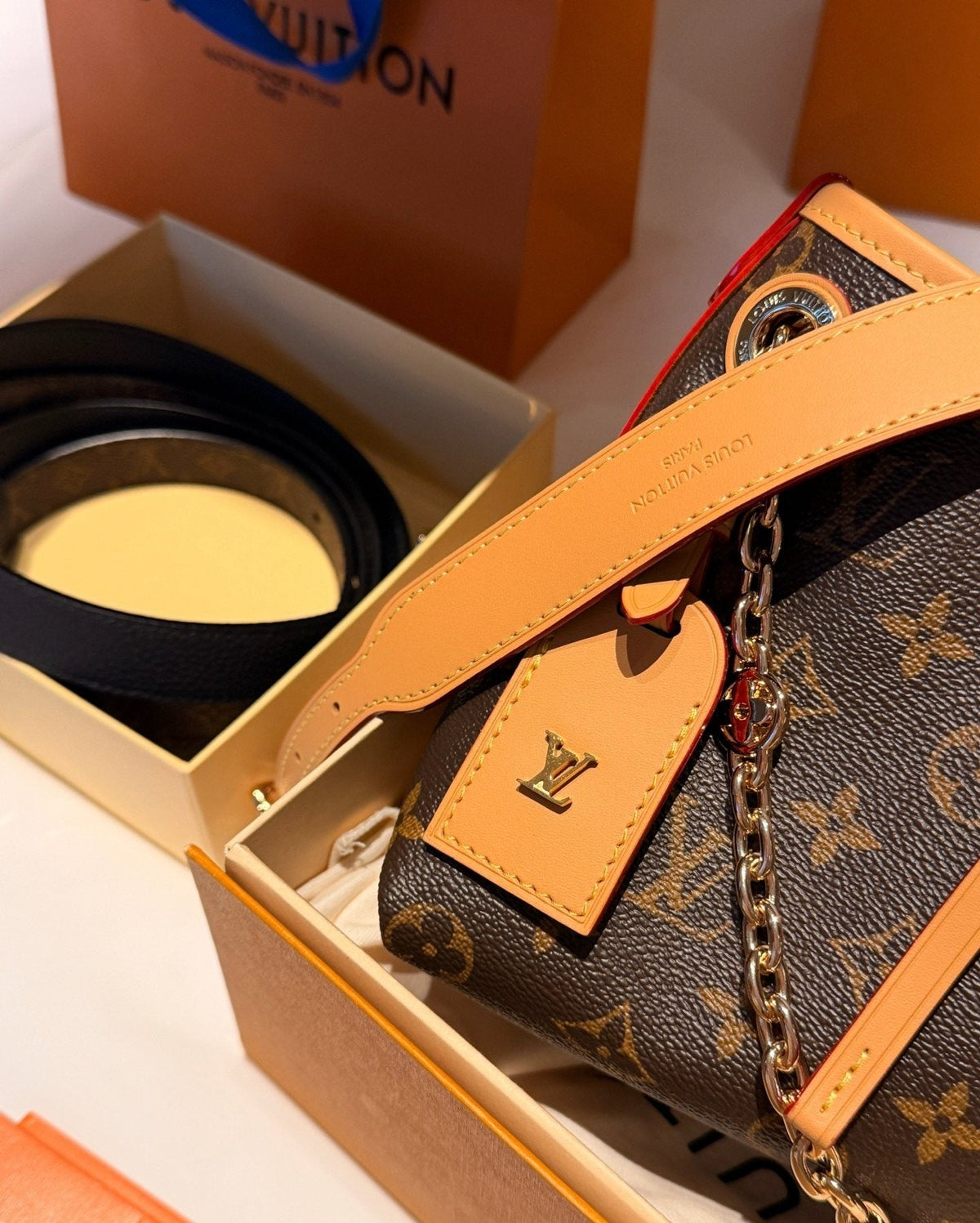 Louis Vuitton Carryall BB Monogram Shoulder Bag — detail