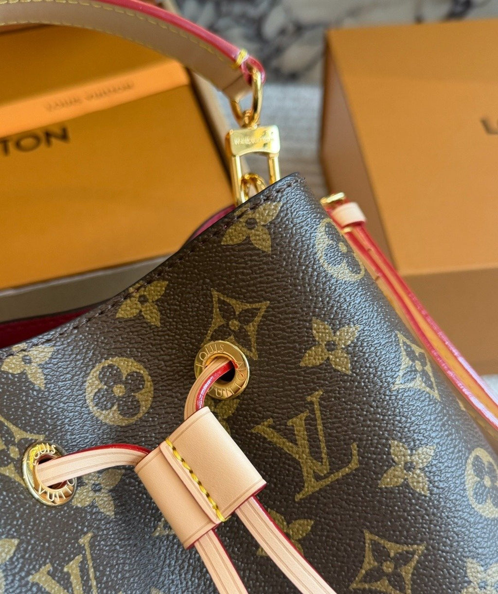 Louis Vuitton NéoNoé BB Monogram Bucket Bag — detail