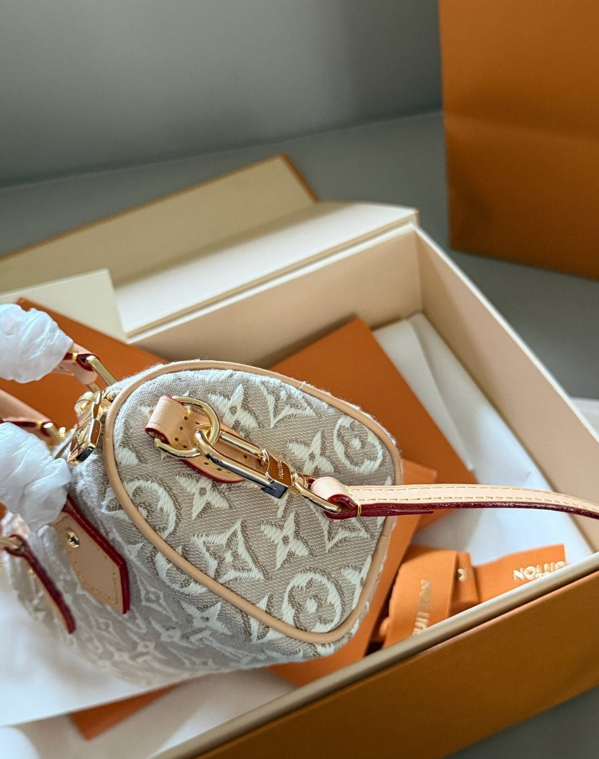 Louis Vuitton Nano Monogram Top-Handle Bag — side