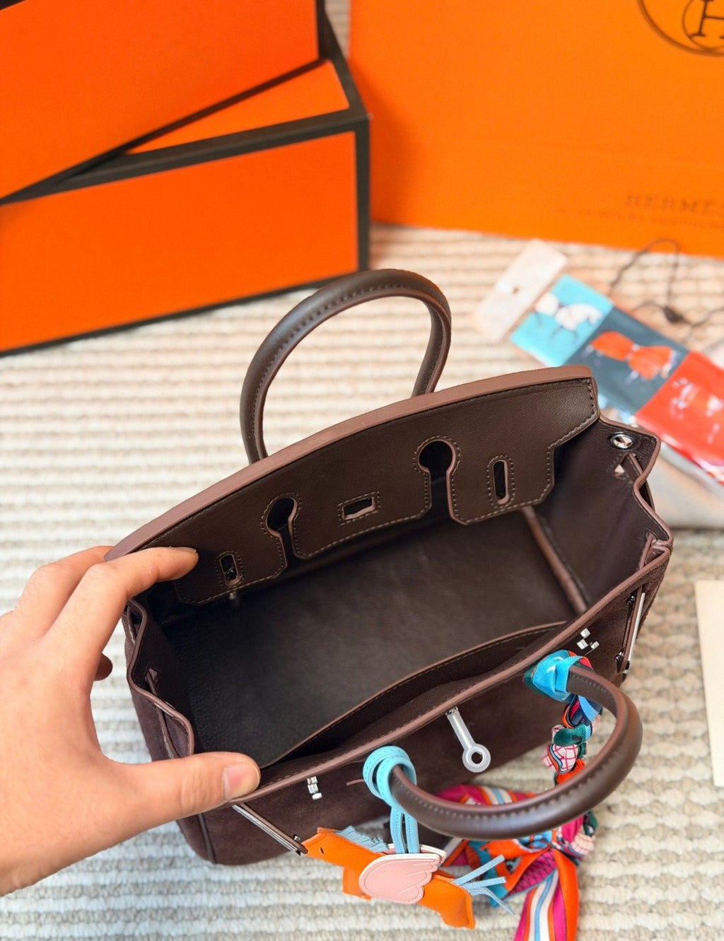 Hermès Birkin Grained Leather Top-Handle Bag — detail