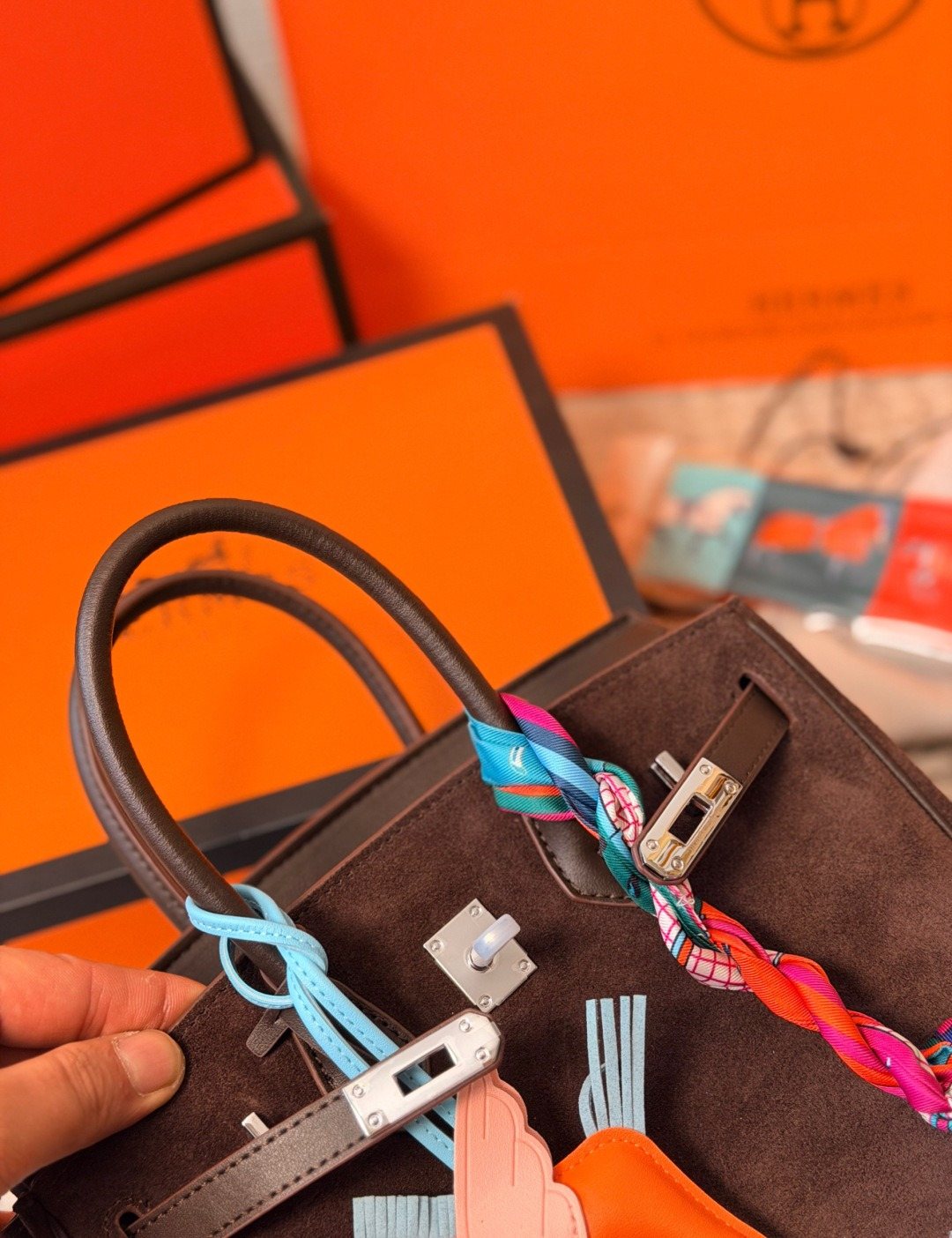 Hermès Birkin Grained Leather Top-Handle Bag — detail
