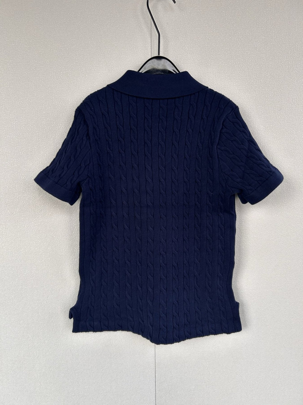 Test2-Ralph Lauren Women's Cable-Knit Short-Sleeve Polo Shirt — back