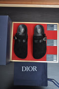 Dior Buckled Closed-Toe Mules — front