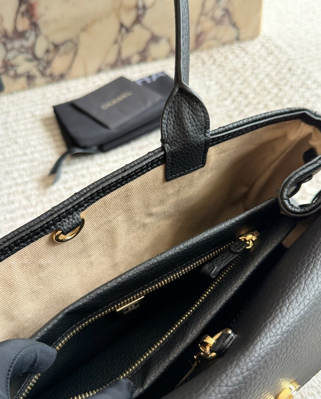 Chanel Quilted Baguette Shoulder Bag — detail