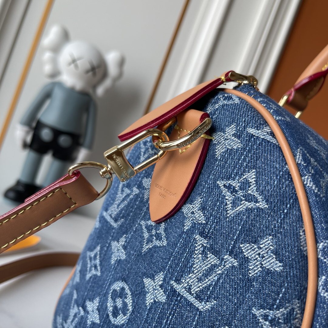 Louis Vuitton Speedy Soft Monogram Denim Handbag — detail