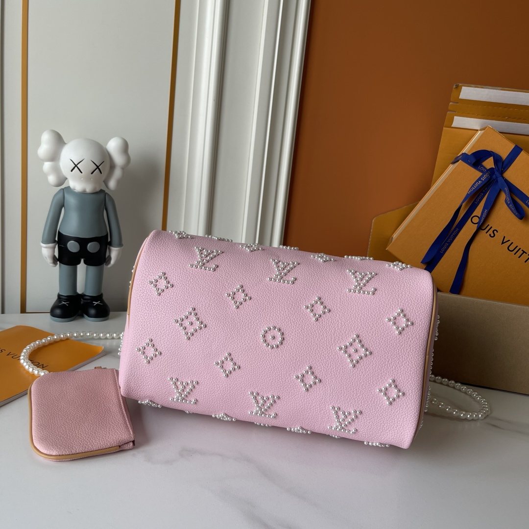 Louis Vuitton Speedy Bandoulière Pearl-Like Motif Satchel — back