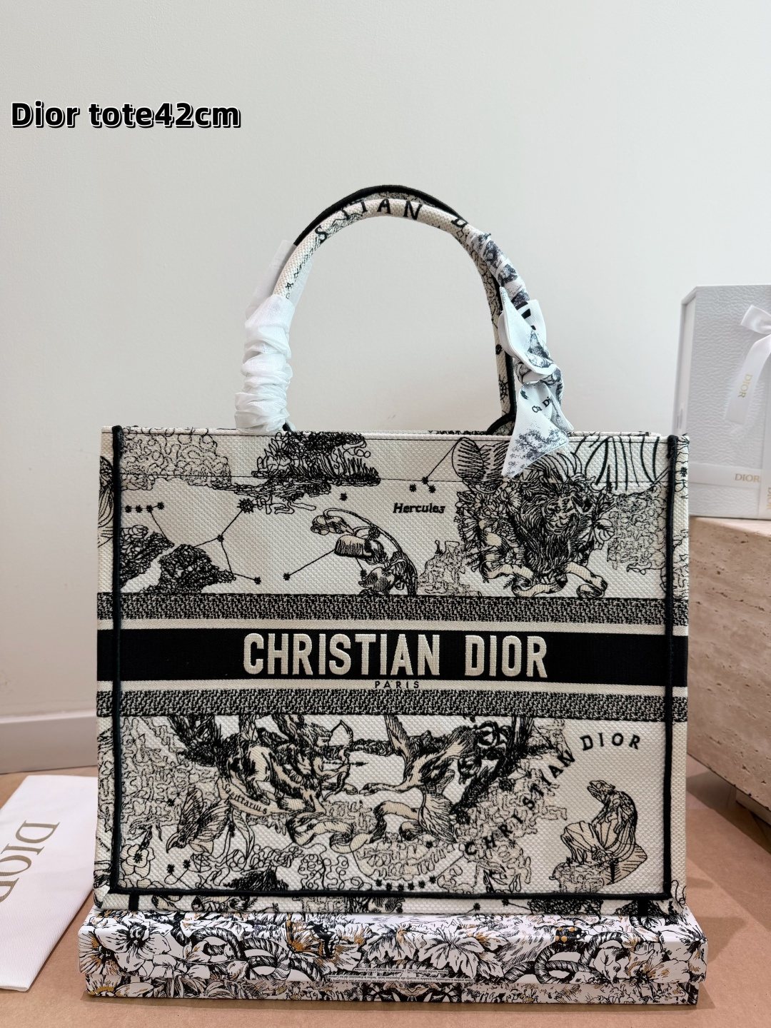 Dior Book Tote Patterned Tote Bag — front
