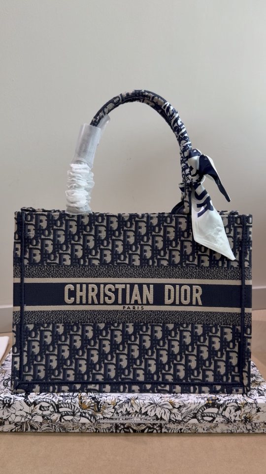 Dior Book Tote Patterned Tote Bag — front