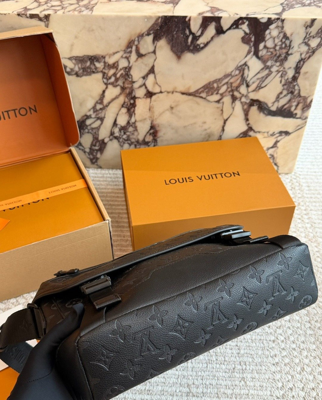 Louis Vuitton Monogram Buckle-Tab Messenger Bag — detail
