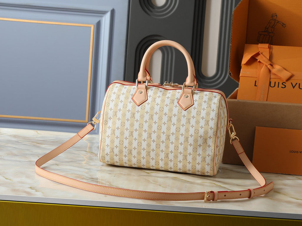 Louis Vuitton Stamp Speedy Bandoulière Striped Bag — back