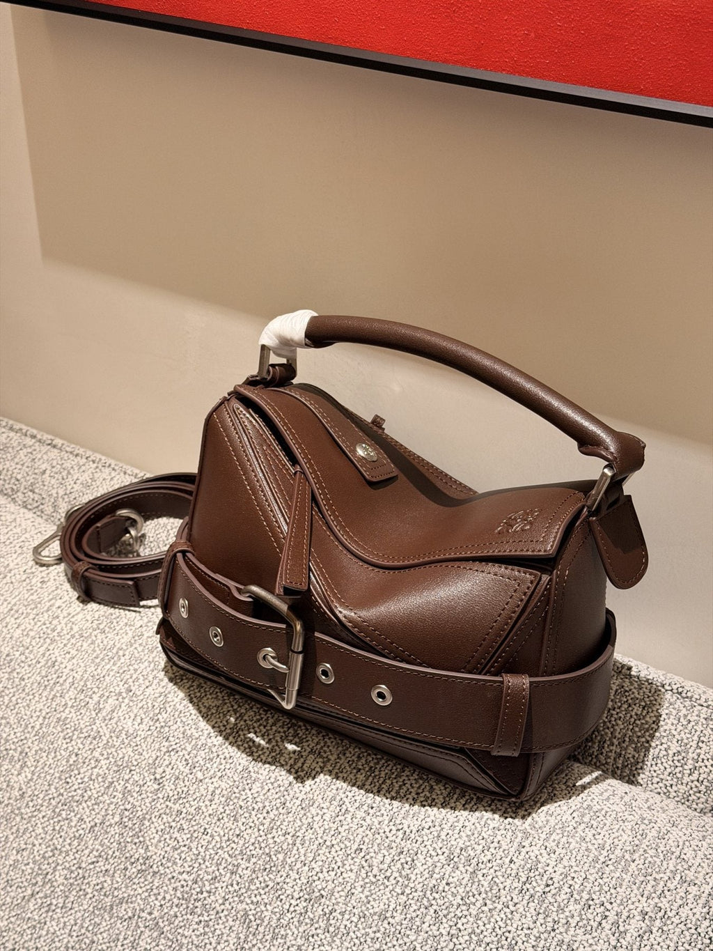 Loewe Puzzle Biker Belted Handbag — front