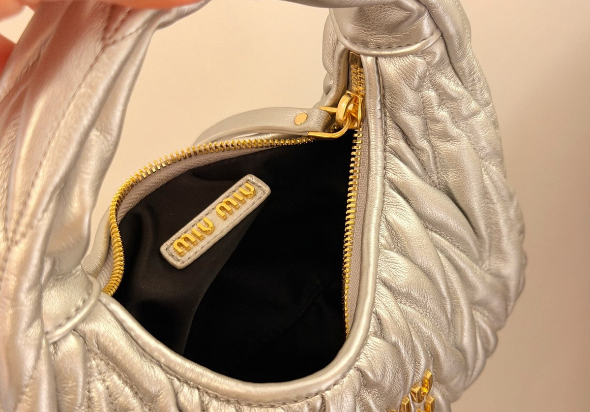 Miu Miu Wander Gathered Top Handle Bag — detail