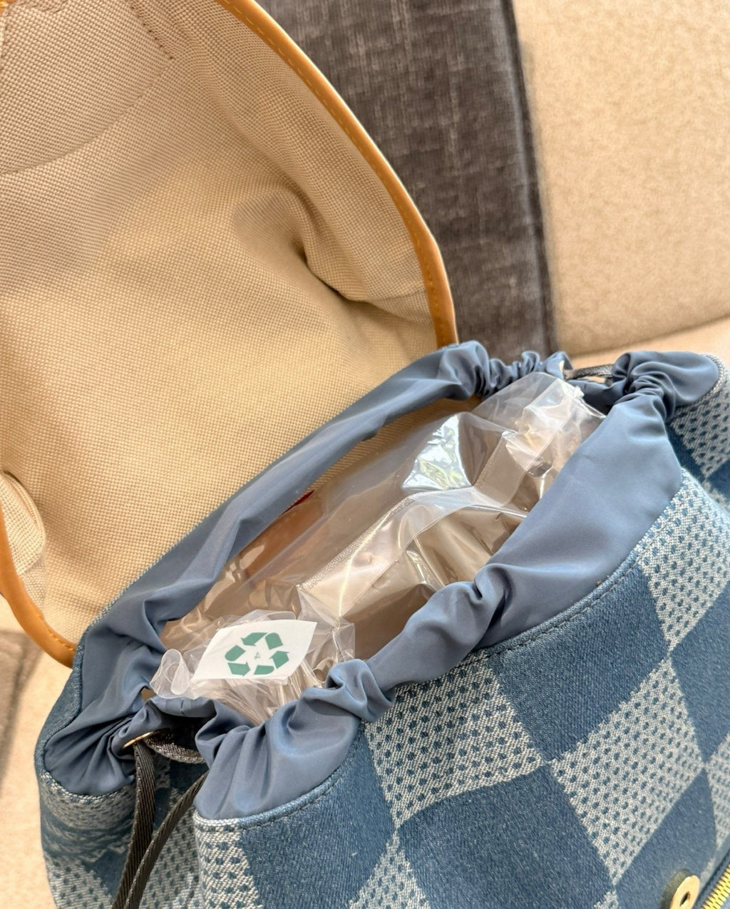 Louis Vuitton Checker-Pattern Flap Backpack — detail