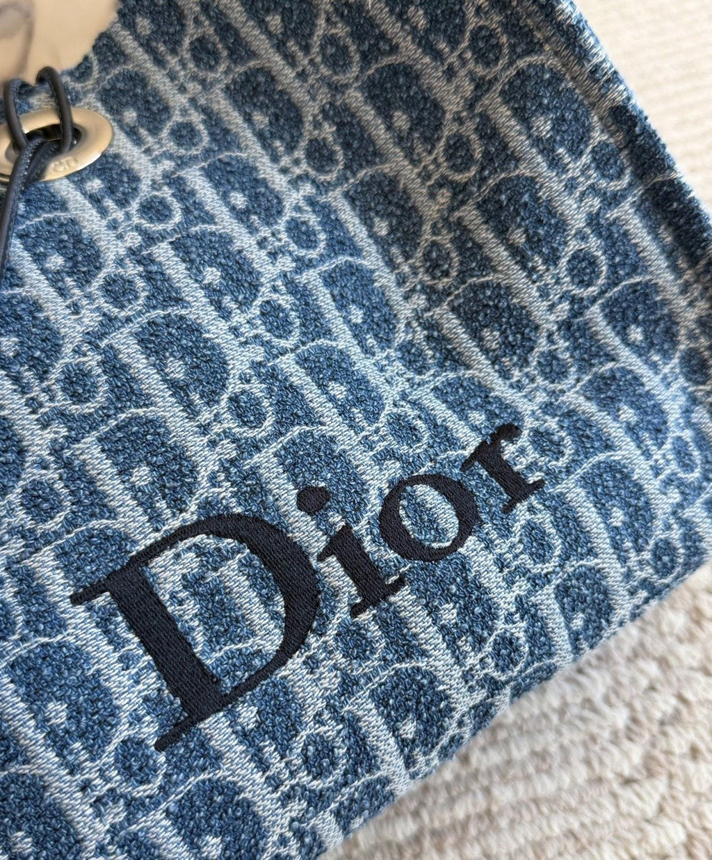 Dior Oblique Drawcord Tote Bag — detail