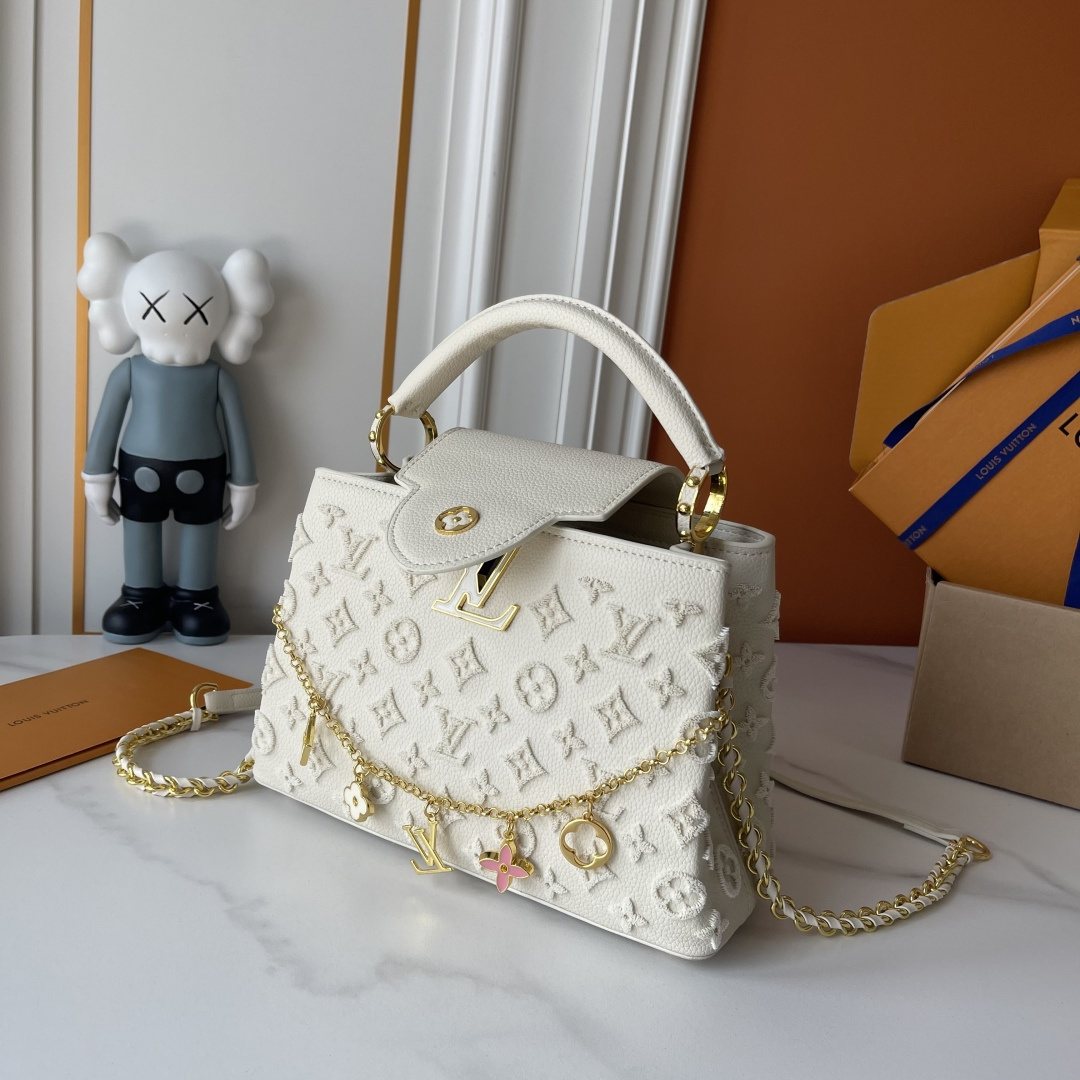 Louis Vuitton Capucines Monogram Charm Top-Handle Bag — side