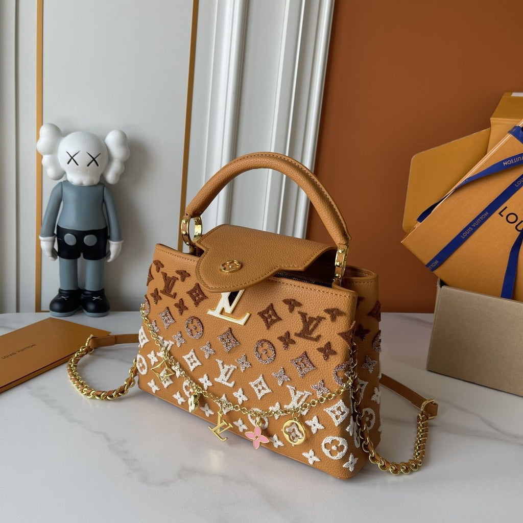 Louis Vuitton Capucines Monogram Charm Top-Handle Bag — side