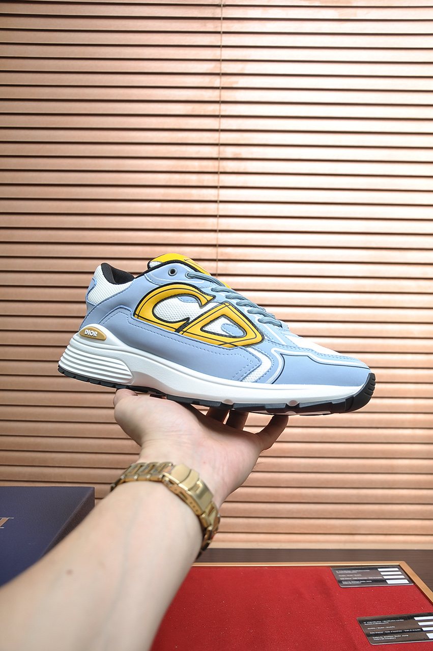 Dior Men's Paneled Low-Top Sneakers — model