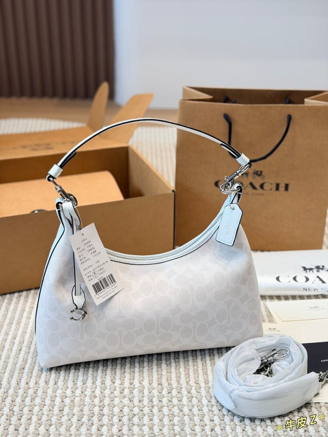 Coach Juliet Tonal Monogram Hobo Shoulder Bag — back
