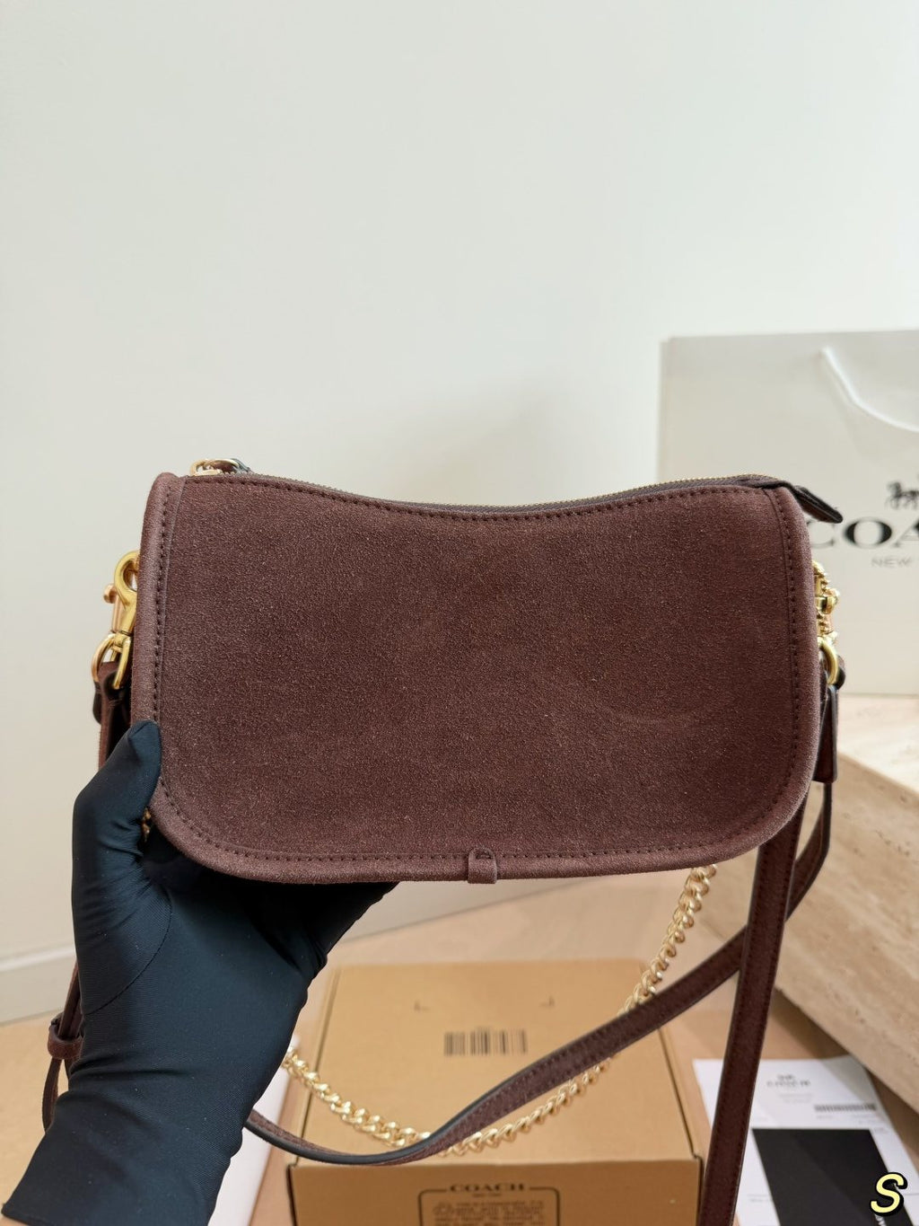 Coach Waverly Suede-Finish Shoulder Bag — back