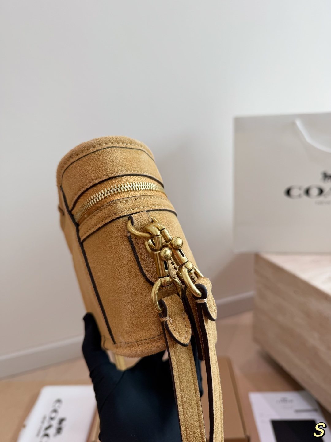 Coach Trail Top Handle Vanity Bag — side