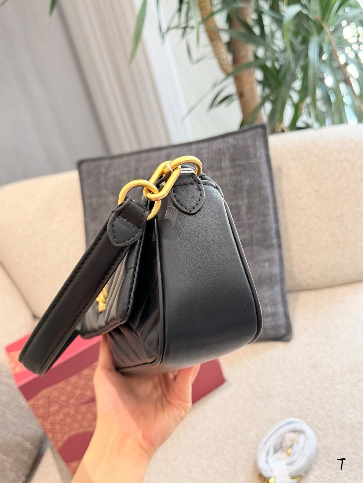 Tory Burch Kira Chevron-Quilted Baguette Bag — side