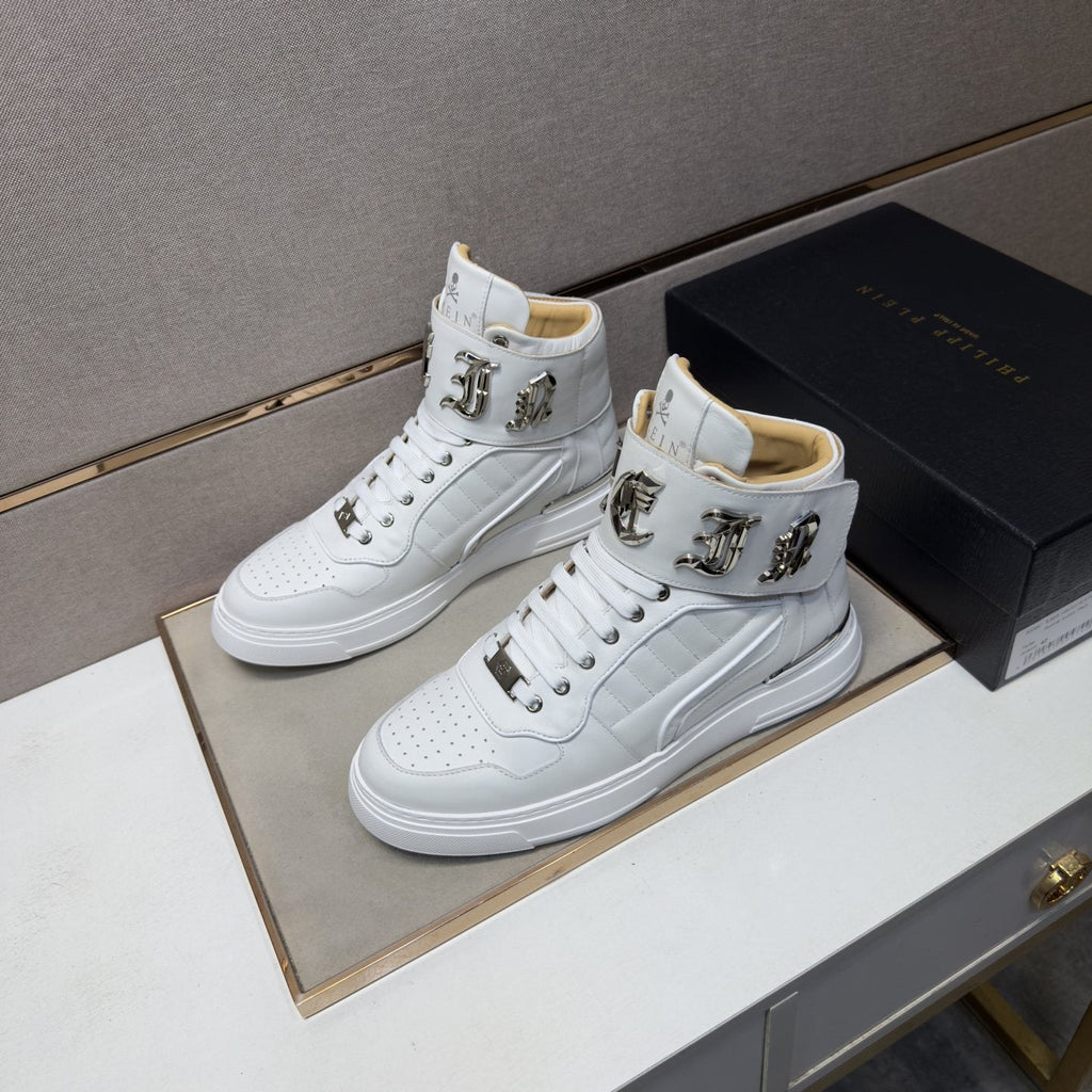 Philipp Plein Buckle-Strap High-Top Sneakers — front