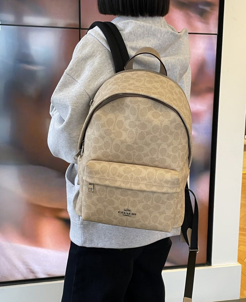 Coach Taylor Monogram Zip-Pocket Backpack — model
