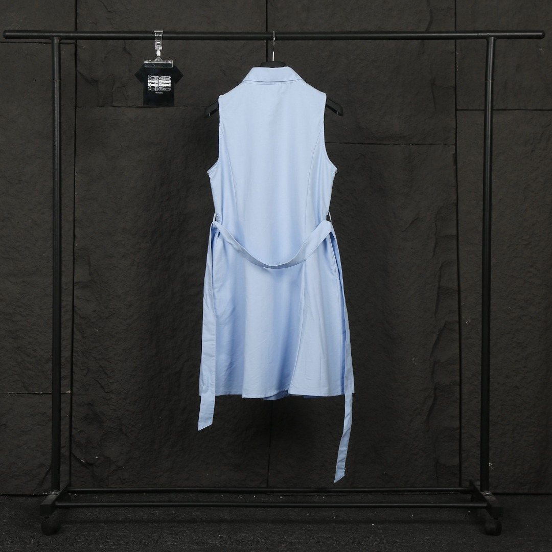 Test2-Ralph Lauren Sleeveless Cotton Oxford Shirt Dress with Tie Waist — back