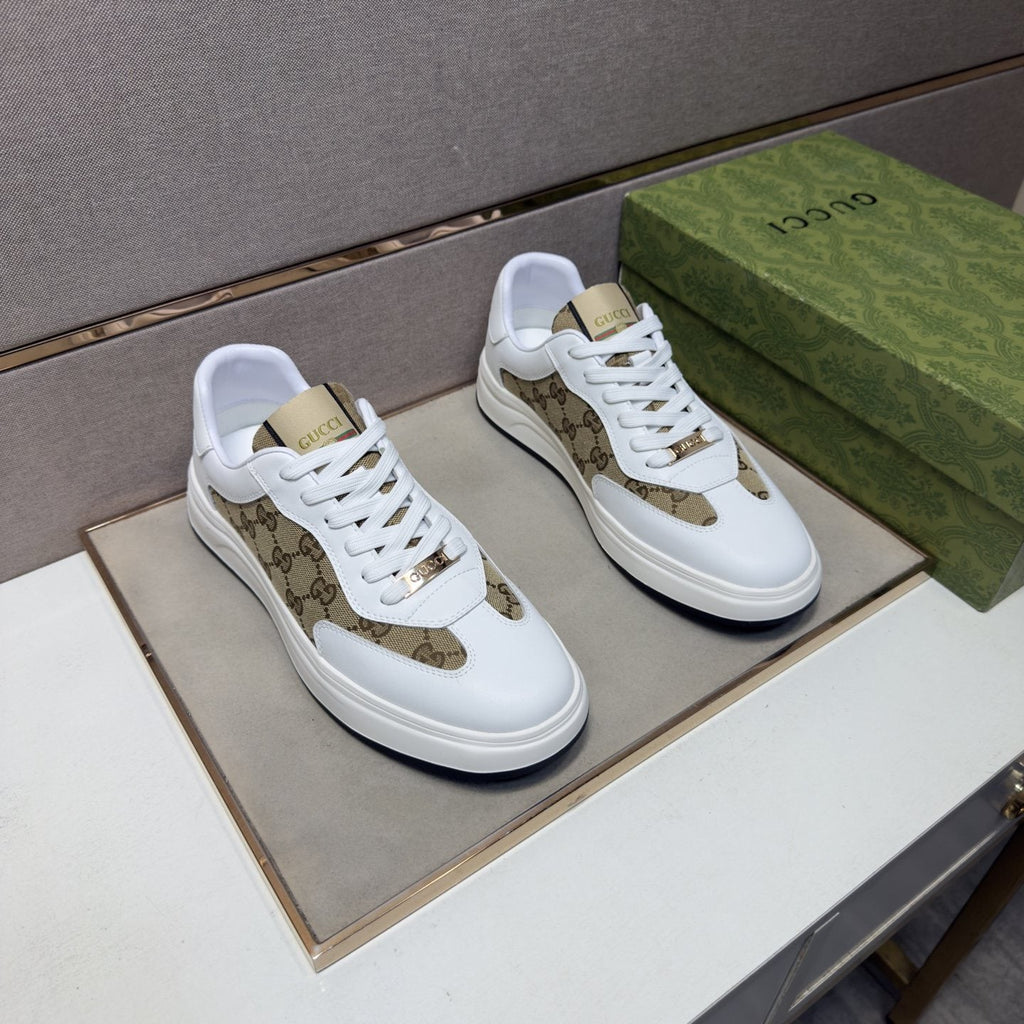 Gucci Men's Patterned-Panel Sneakers — front