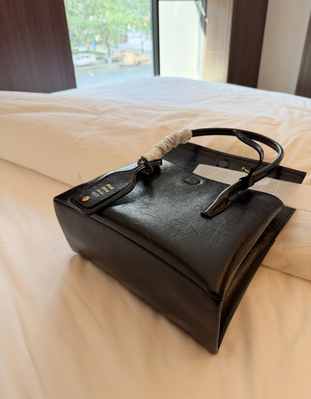 Miu Miu Solitaire Flap Handbag — side
