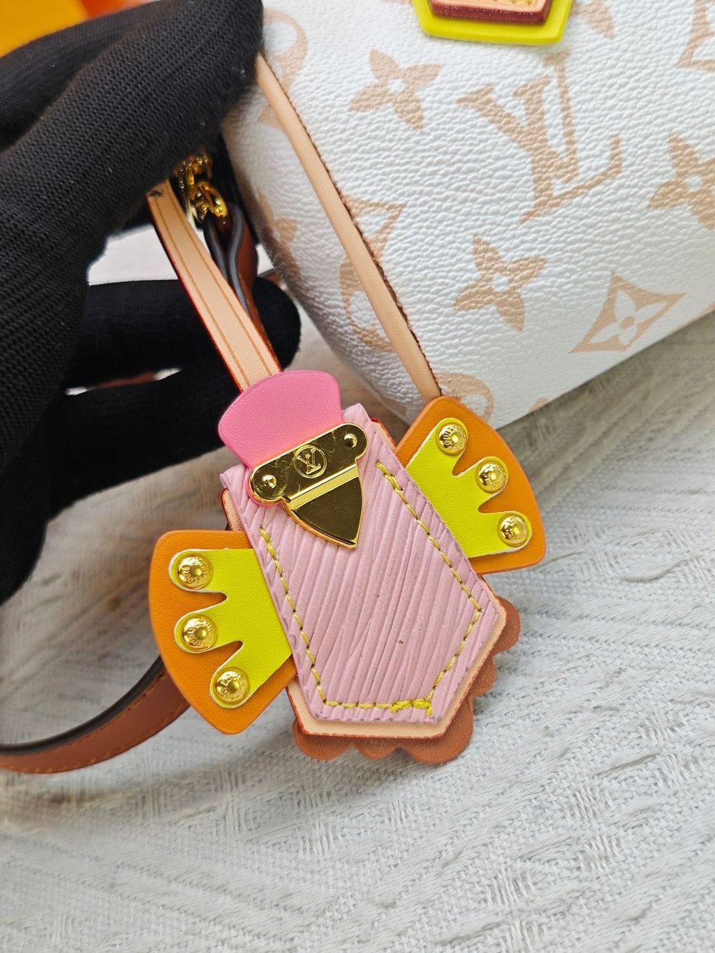 Louis Vuitton Nano Speedy Monogram Dune Mini Bag — detail