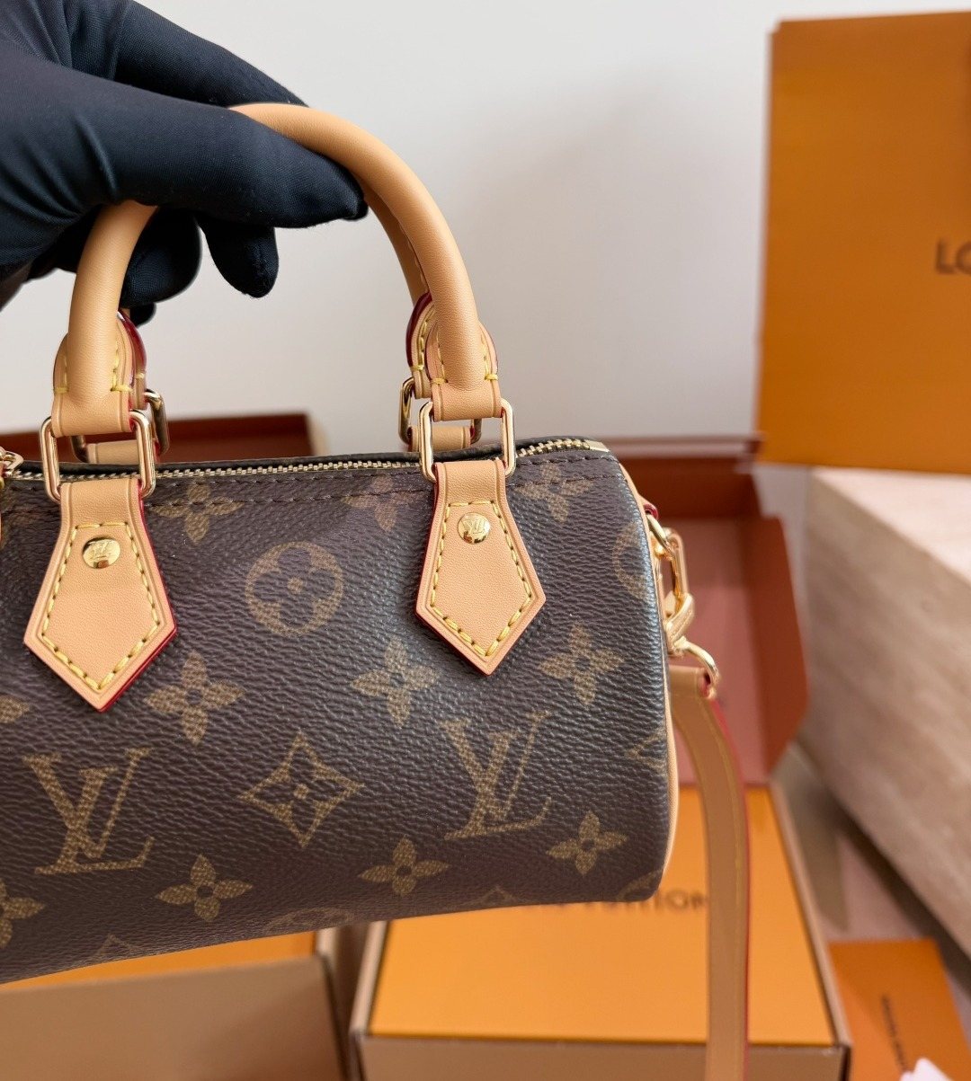 Louis Vuitton Nano Monogram Barrel Bag — detail
