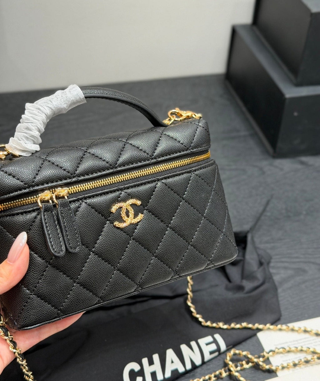 Chanel Quilted Vanity Top-Handle Bag — front