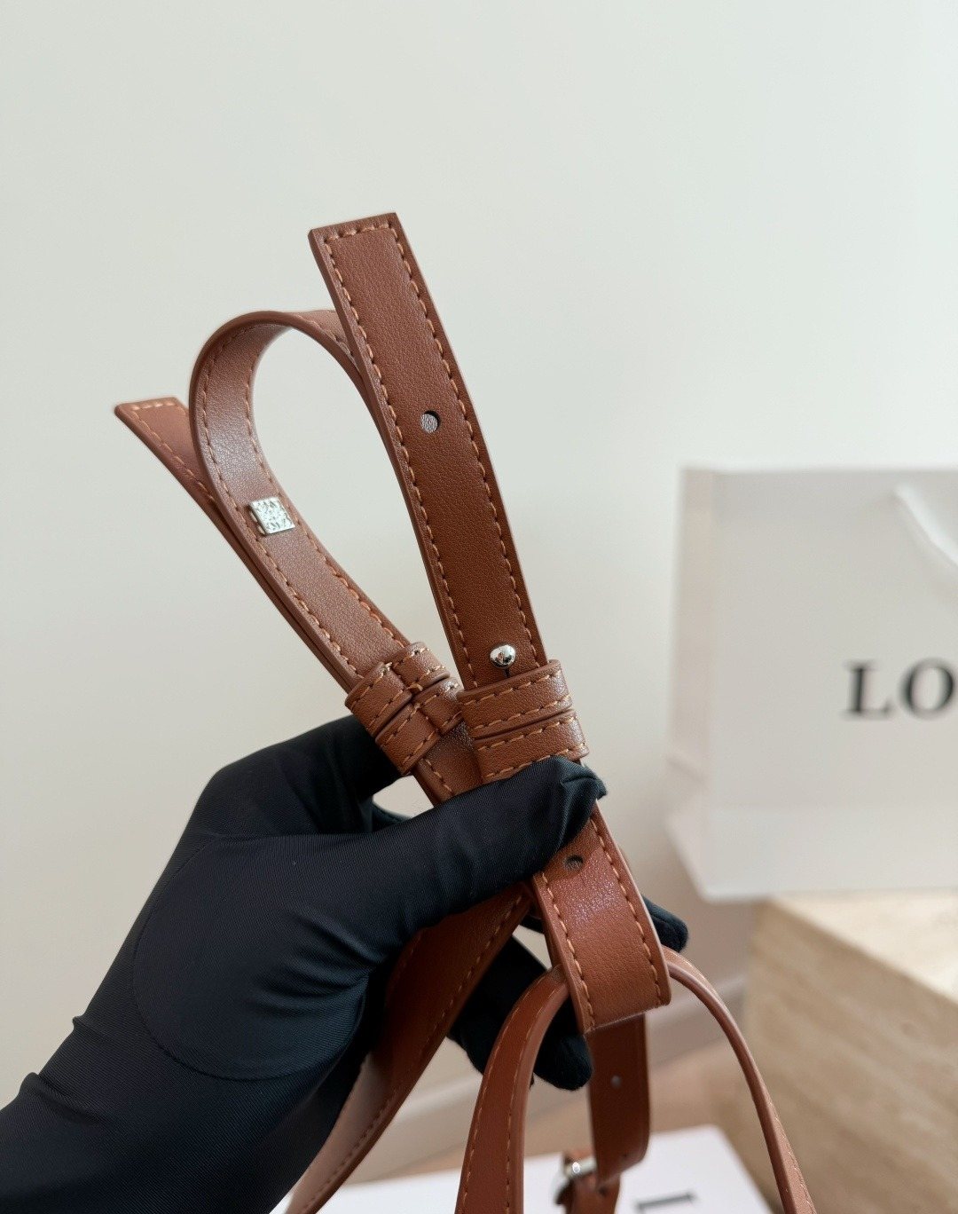 Loewe Twin-Zip Leather Hobo Shoulder Bag — detail