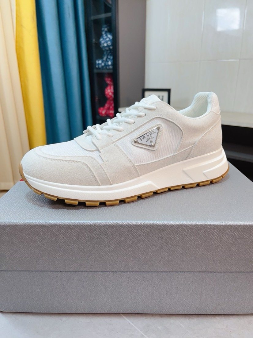 Prada Men's Paneled Low-Top Sneakers — front