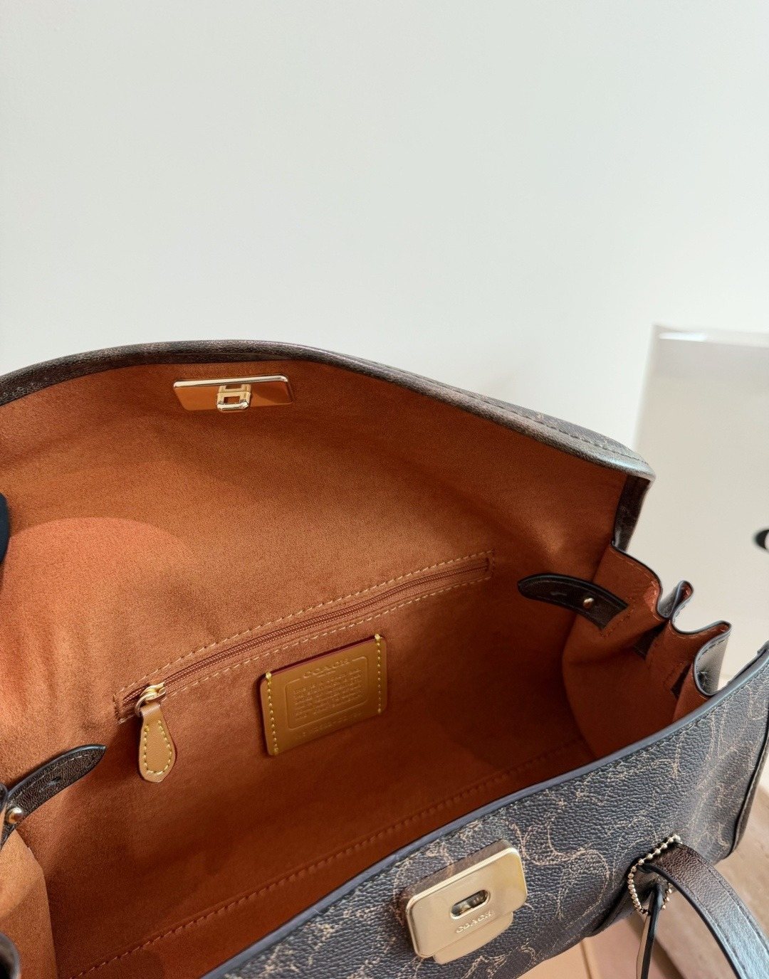Coach Bridget Rounded-Flap Baguette Shoulder Bag — detail