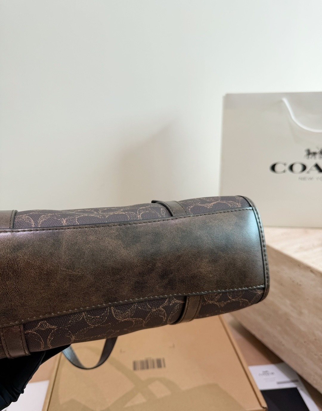 Coach Bridget Rounded-Flap Baguette Shoulder Bag — detail
