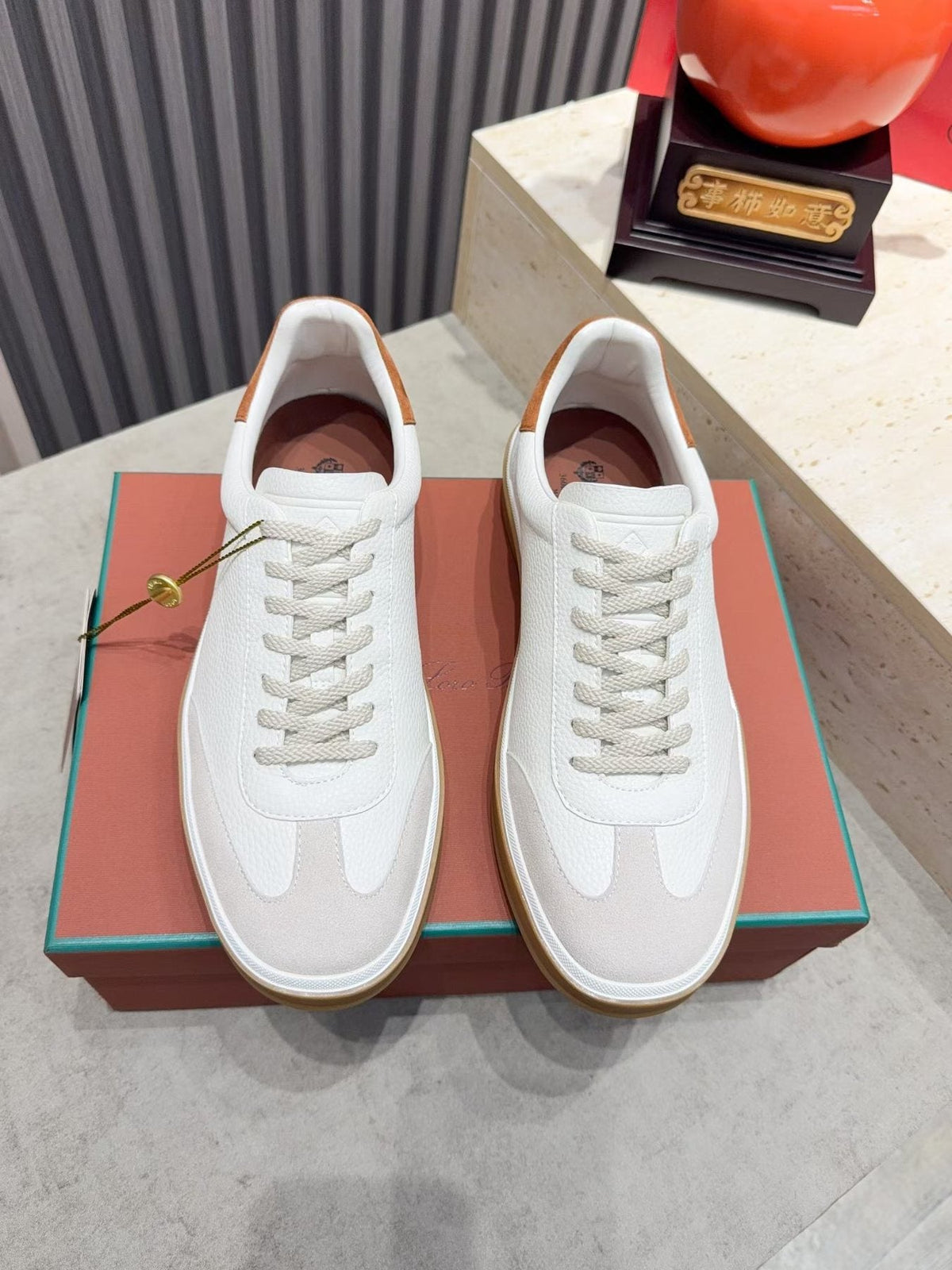 Paneled Low-Top Lace-Up Sneakers — front