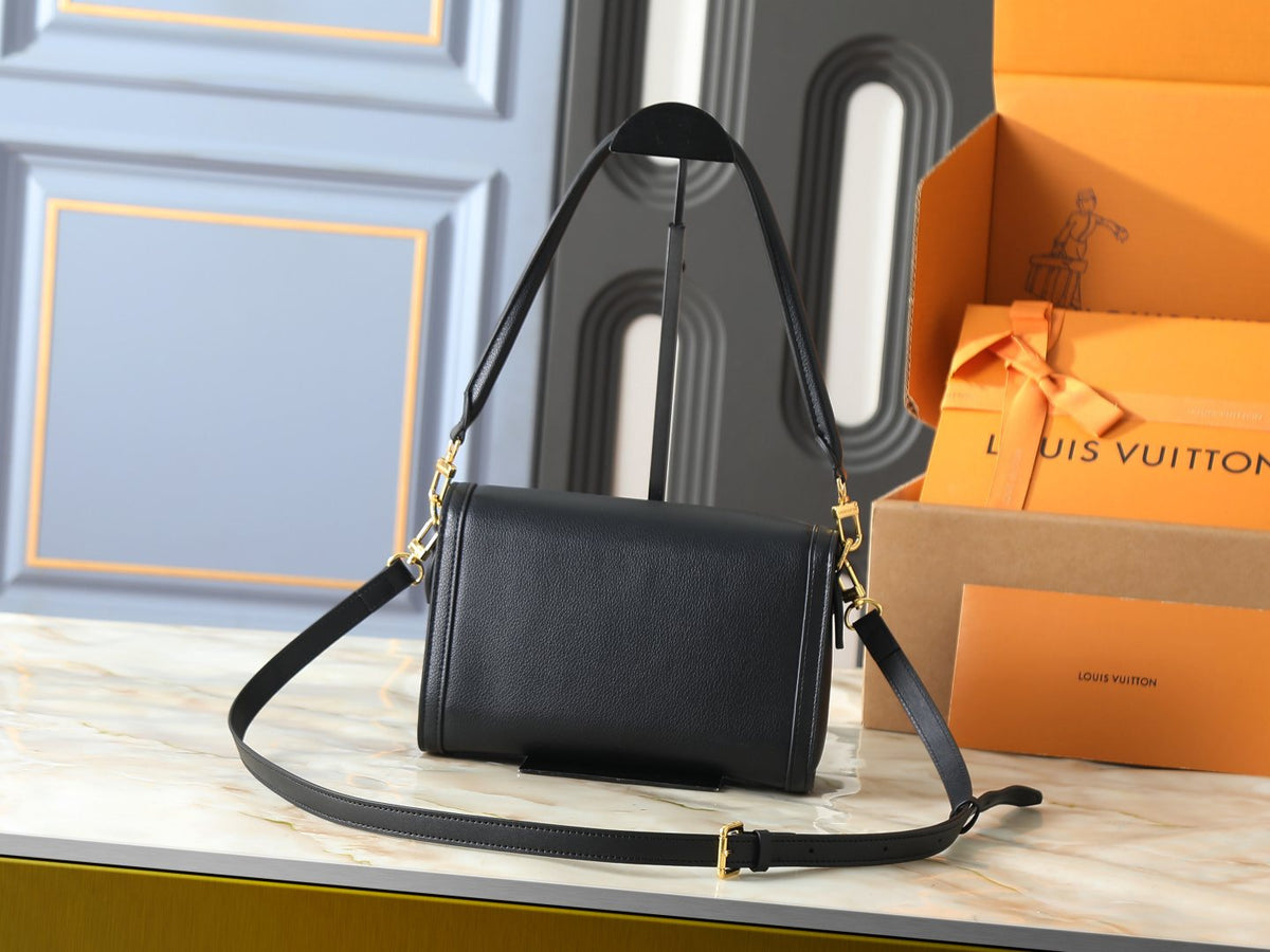 Louis Vuitton Gold-Clasp Flap Top-Handle Bag — back