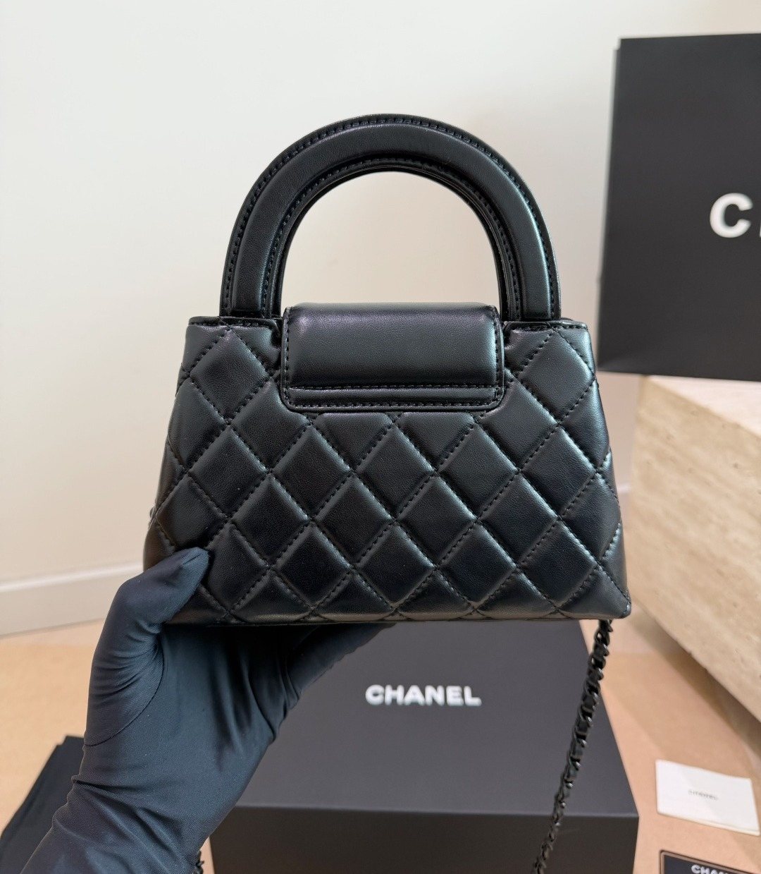 Chanel Kelly Quilted Top-Handle Bag — back