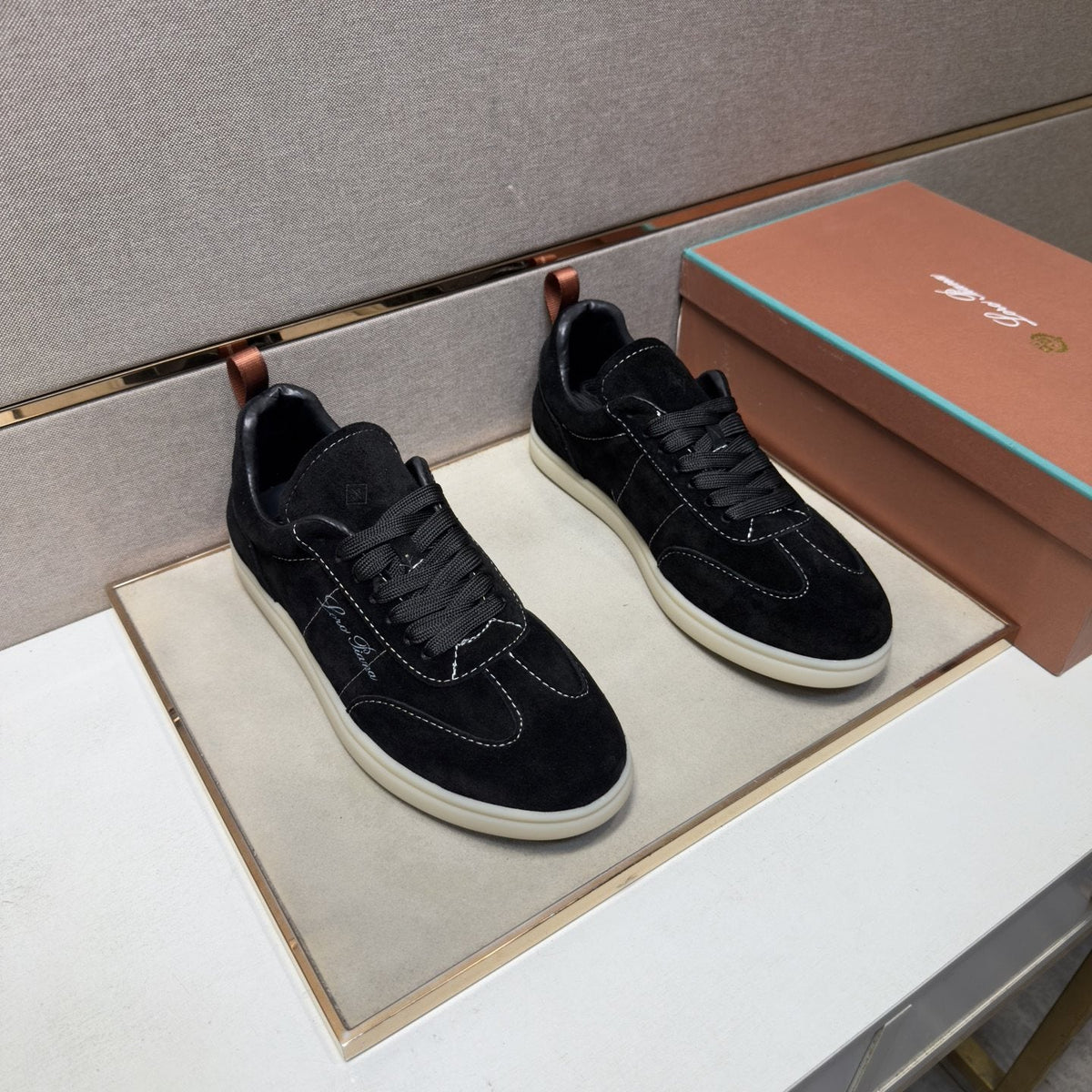 Loro Piana Men's Paneled Low-Top Sneakers — front